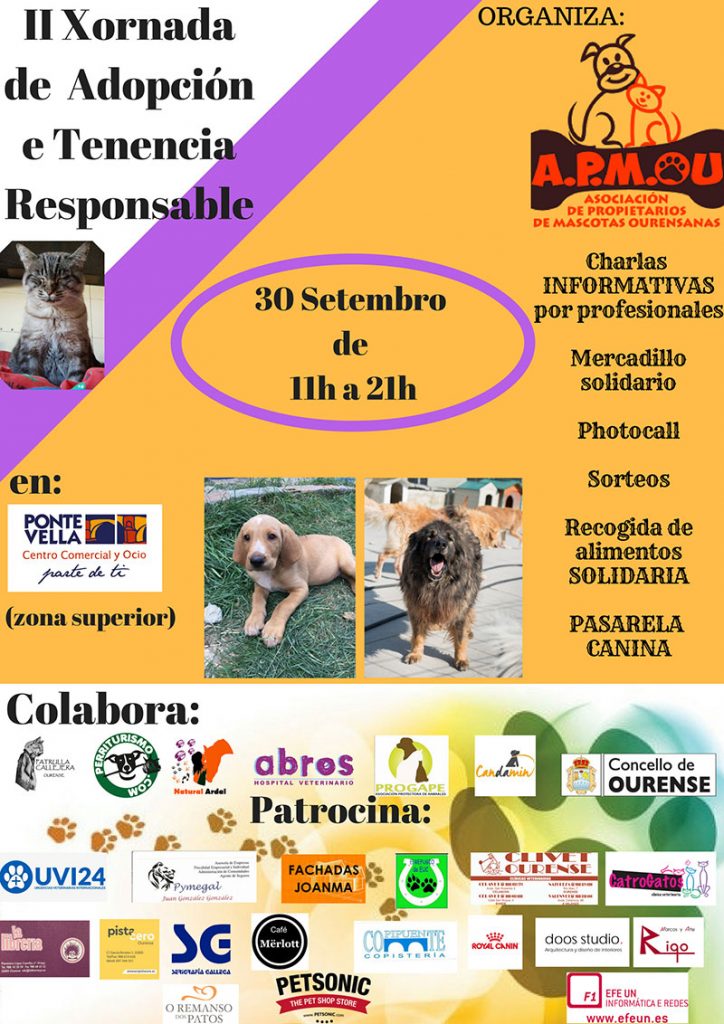 Cartel de II Xornada de Adopción y Tenencia Responsable