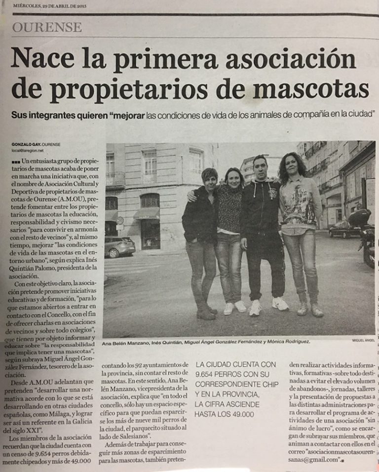 Recorte de prensa nacimiento de APMOU